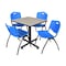 Kobe Kobe Square Table & Chair Set, Wood, Metal, Plastic Top, Maple TKB3030PL47BE - alternate 1